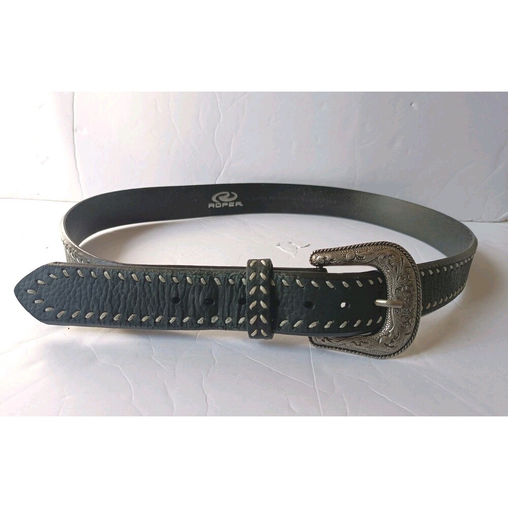 Vintage Roper Western Leather Belt Men's Size 40 Stitched